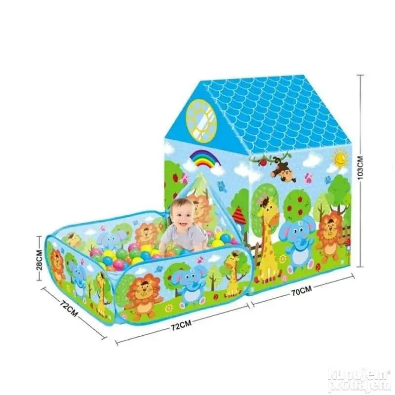 🏠 Šator kućica sa dvorištem i lopticama