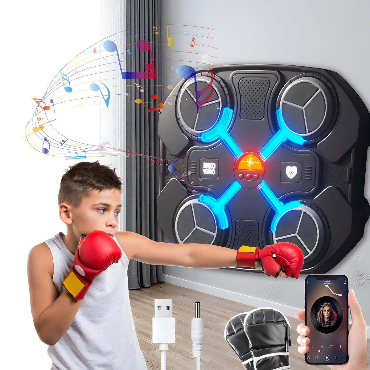 Set muzička tabla i rukavice za boks - Zabava i trening za sve uzraste
