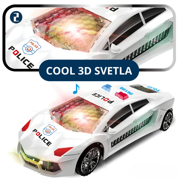 Policijski autić sa zvučnim i svetlosnim efektima koji se okreće