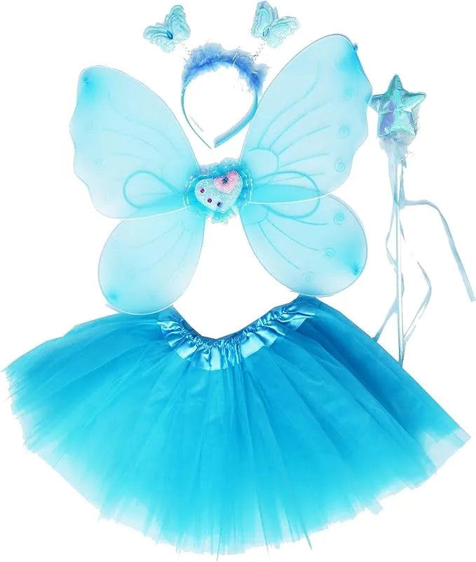 Savrseni kostim vile za devojčice SUKNJICA + KRILA + KRUNA + MAGIČNI ŠTAPIĆ