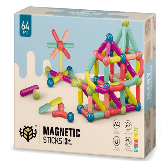 Magnetni set štapića i kugli - 64 Delova