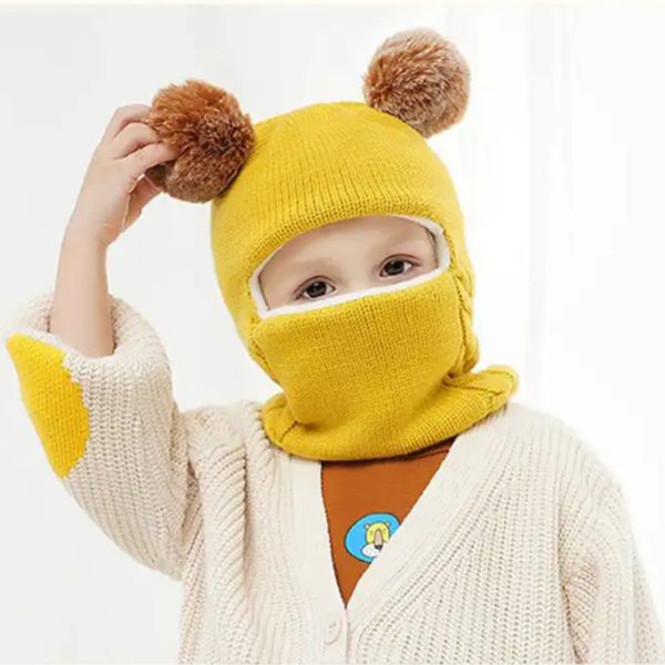 Pletena dečija kapa sa produžetkom za uši i vrat - Besplatna dostava