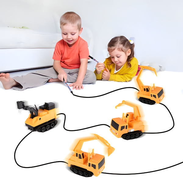 Autić koji prati nacrtanu liniju